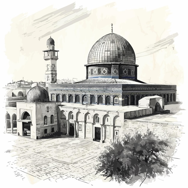 Vector al aqsa mosque sketch