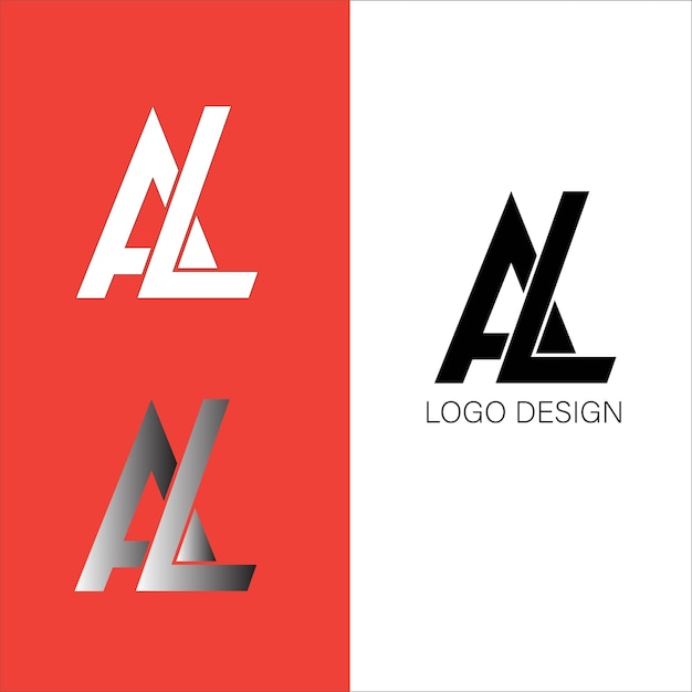 AL initial letter logo design