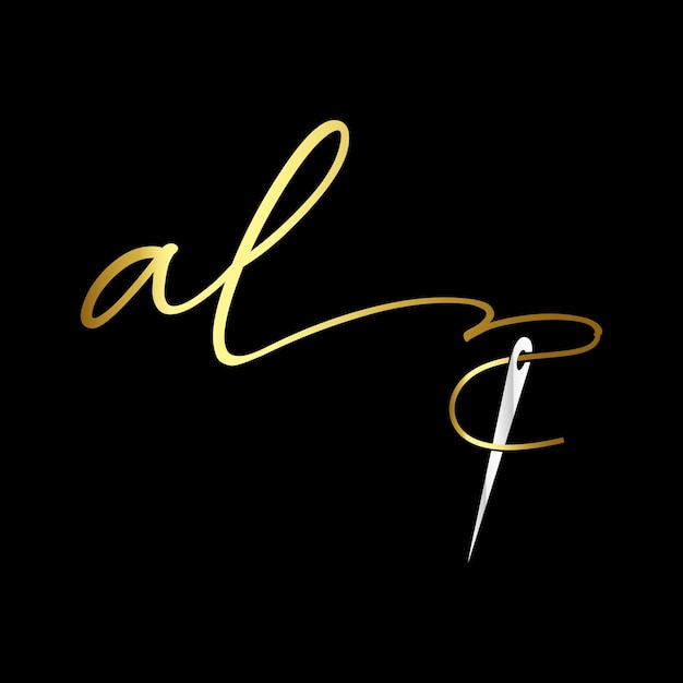 AL initial logo, handwriting clothing logo template vector