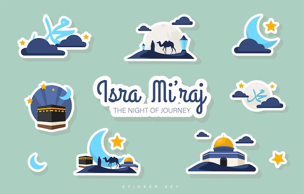 Vector al-isra wal mi'raj vector illustration for poster template and flyer