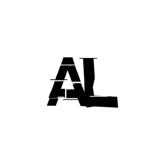 AL monogram logo ontwerp letter tekst naam symbool monochrome logotype alfabet karakter eenvoudig logo