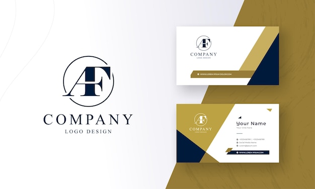 Vector al of fa initial letters combination logo-ontwerp met fris visitekaartjeontwerp