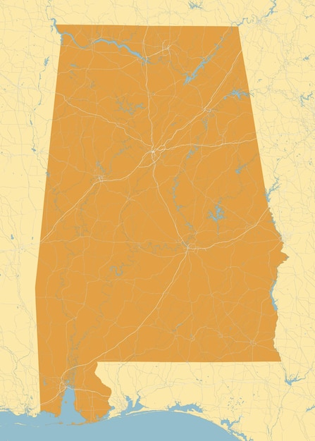 Векторная иллюстрация карты Алабамы