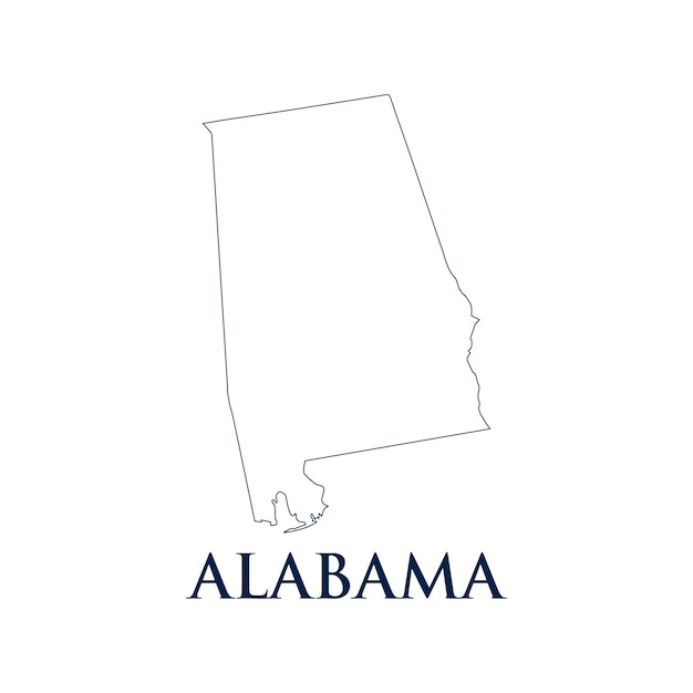 Alabama map icon USA outline logo design illustration