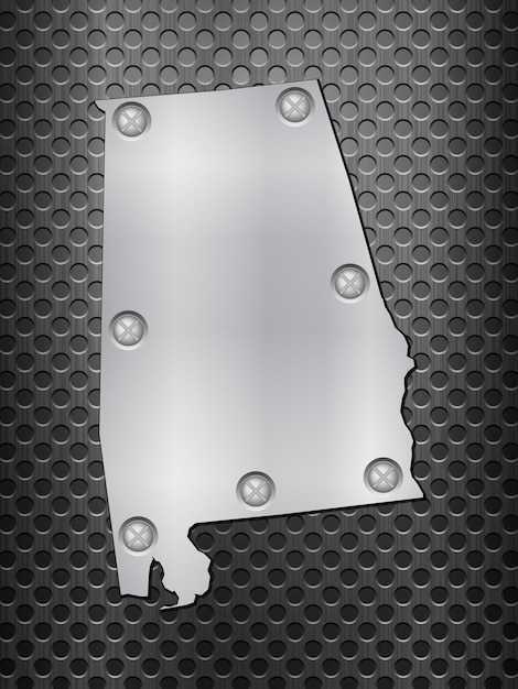 Vector alabama metal map