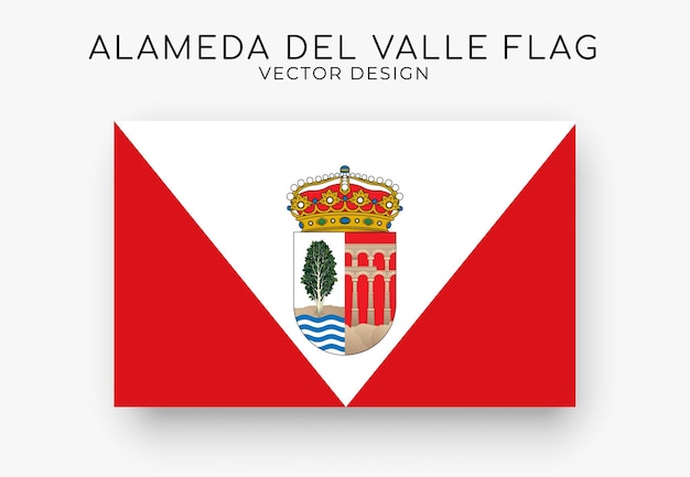 Alameda del Valle vlag Gedetailleerde vlag op witte achtergrond Vector illustratie