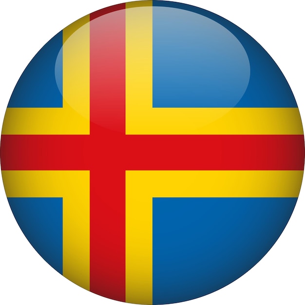 Aland 3D Rounded Flag Button