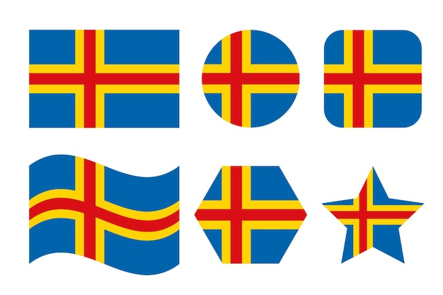 Aland flag simple illustration for independence day or election