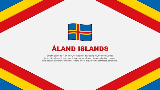 Aland Islands Flag Abstract Background Design Template Aland Islands Independence Day Banner Cartoon Vector Illustration Aland Islands Template