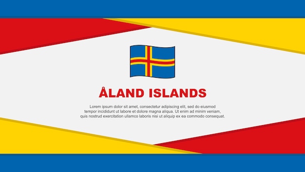 Aland Islands Flag Abstract Background Design Template Aland Islands Independence Day Banner Cartoon Vector Illustration Aland Islands Vector