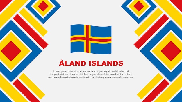 Aland Islands Flag Abstract Background Design Template Aland Islands Independence Day Banner Wallpaper Vector Illustration Aland Islands Background