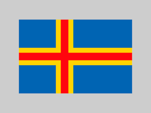 Aland vlag officiële kleuren en verhoudingen Vector illustratie