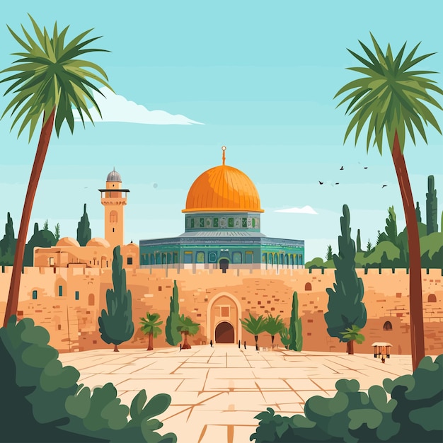 Vector alaqsa mosque islamic background