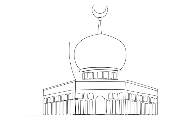 Alaqsa mosque one line art