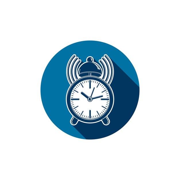 Alarm-clock 3d symbol, best for use in graphic design. Call the waiter concept. Time management theme.