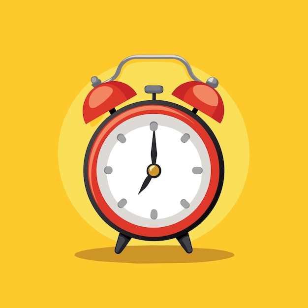 Premium Vector Alarm clock at almost 6 oclock in the morning on