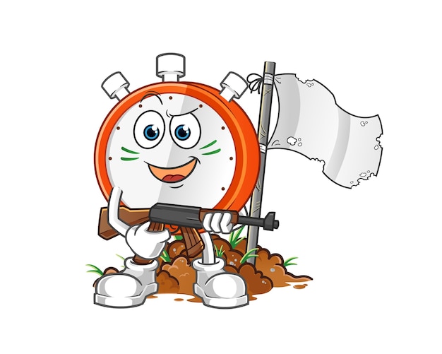 Alarm clock army character