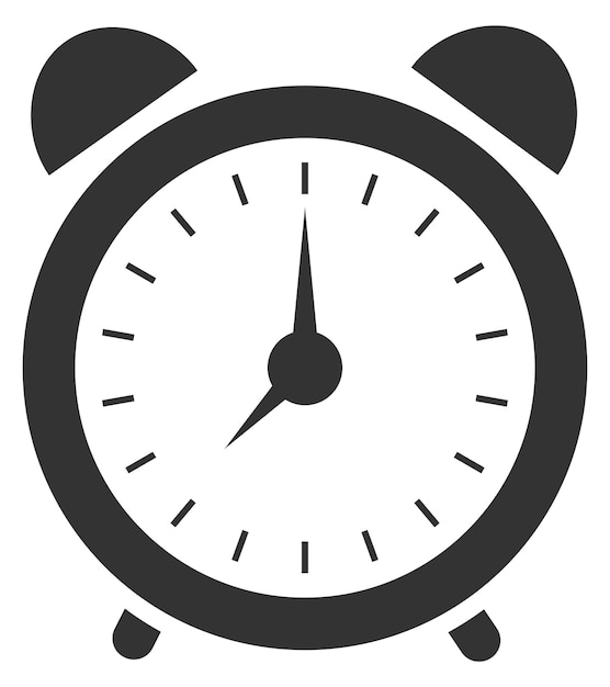 Alarm clock black icon Reminder symbol Deadline sign