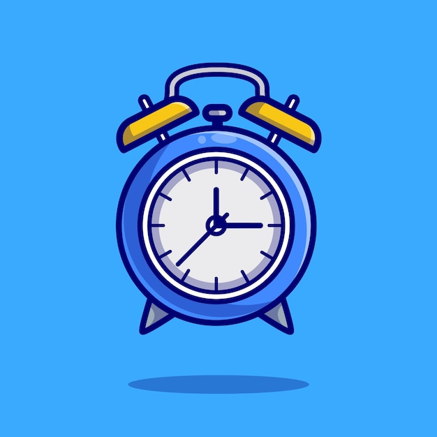 Alarm Clock Cartoon Icon Illustration.