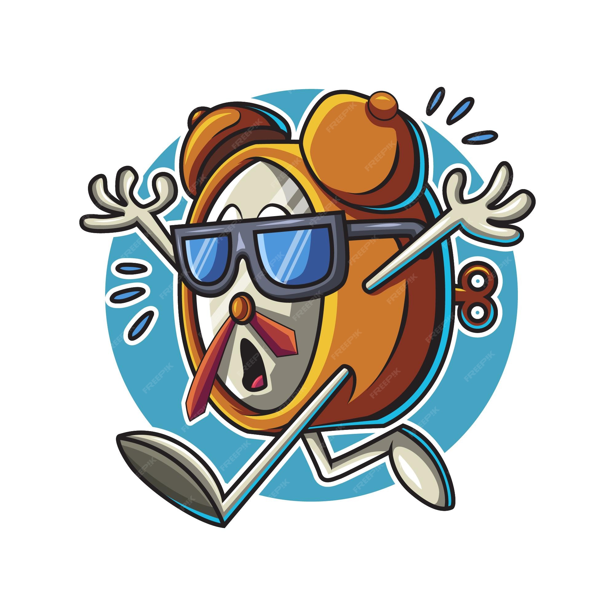 Premium Vector Alarm clock character run vector illustration