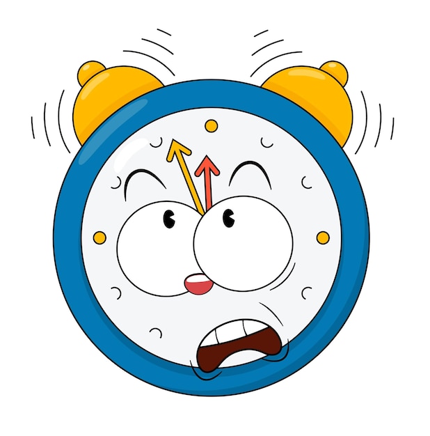 Vector alarm clock in comic cartoon style