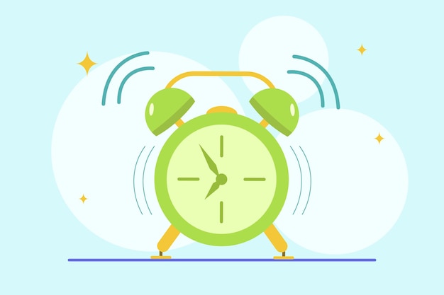 alarm and clock concept colored flat vector illustration isolated