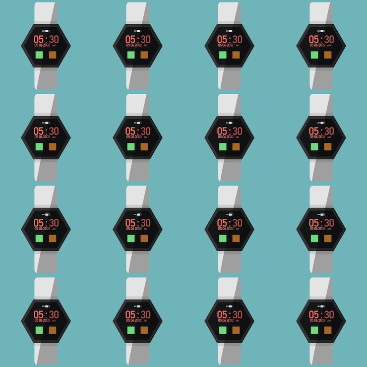 Vector alarm clock digital pattern 5