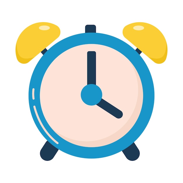 Alarm clock icon illustration isolated on white background. Flat style