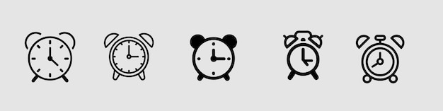 Alarm clock icon set