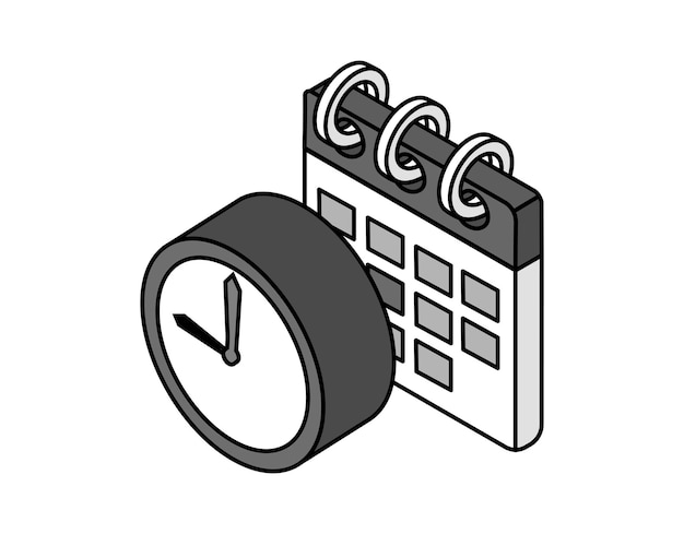 Alarm clock isometric design icon Vector web illustration 3d colorful concept