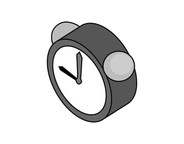 알람 시계 아이소메트릭 디자인 아이콘 벡터 웹 일러스트 3d 다채로운 개념