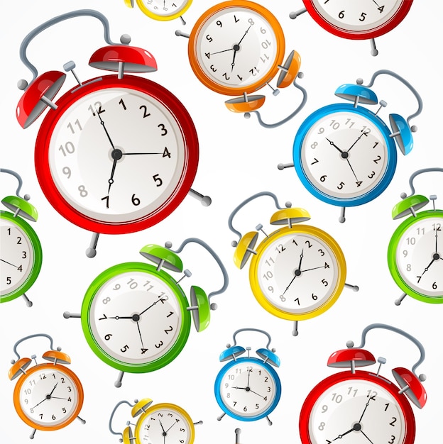 Alarm Clock Pattern Background Vector