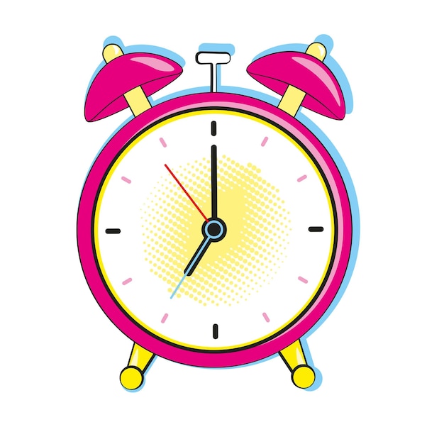 Alarm clock ringing at the morning Comic pop art retro style