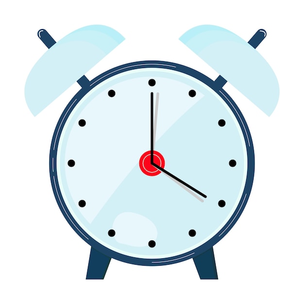 Alarm clock Time wakeup Flat vector illlustration