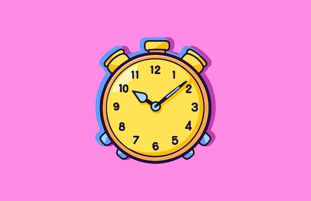 Alarm clock vector flat illustration Back to school Alarm clock vector Colorful stopwatch Design