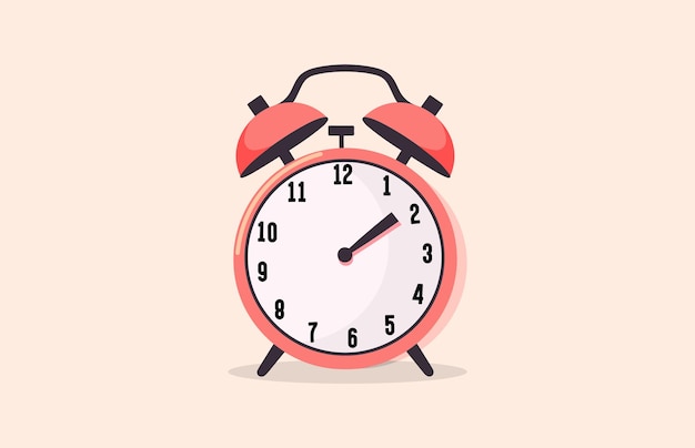 Alarm clock vector flat illustration Back to school Alarm clock vector Colorful stopwatch Design