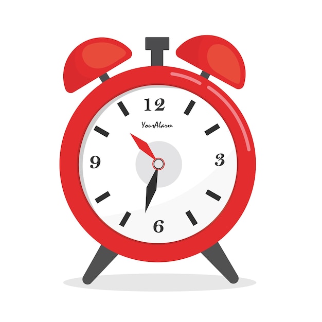 Alarm clock vector illustration wake up time flat vector in doodle style isolated on white