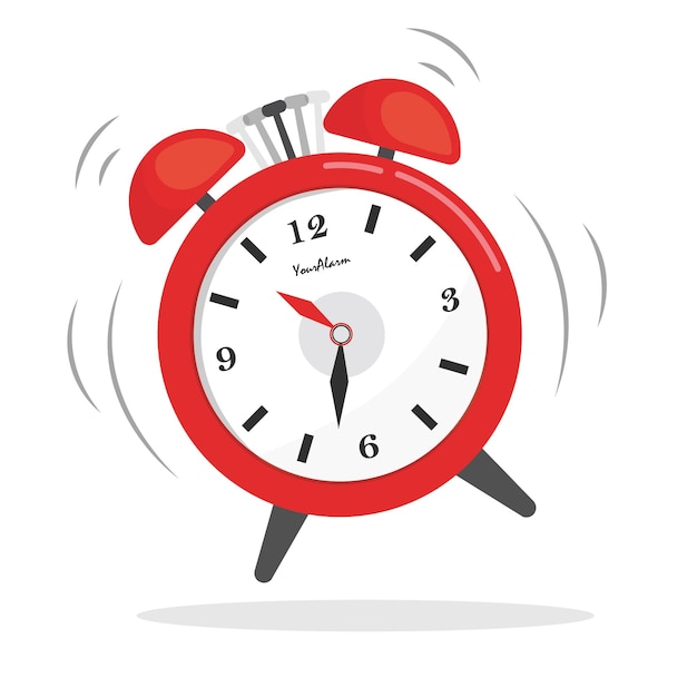 Alarm clock vector illustration wake up time flat vector in doodle style isolated on white