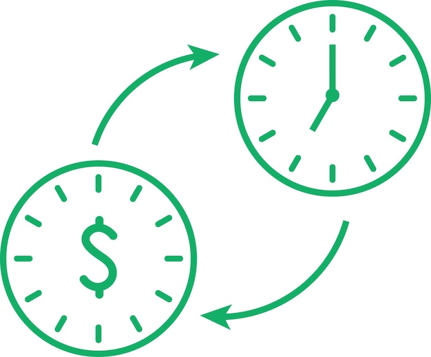 Alarm clock with dollar sign symbol icon design elements