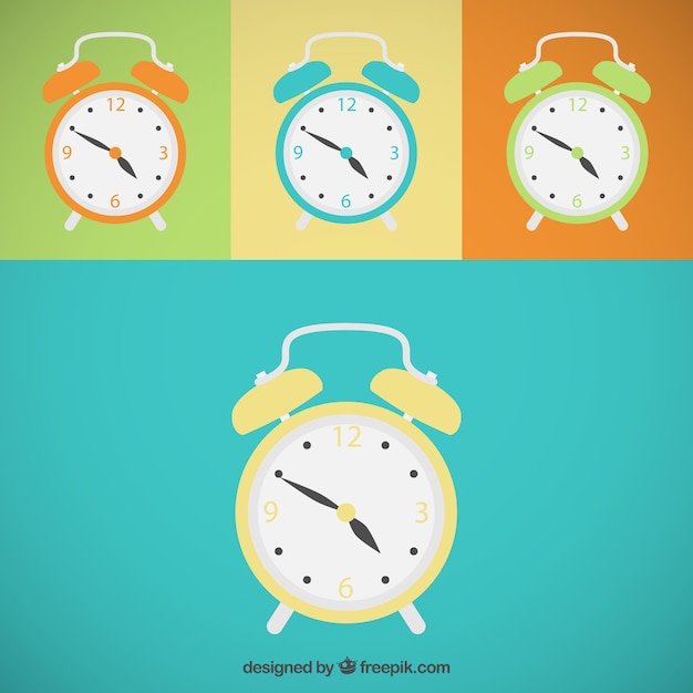 Vector alarm clocks collection