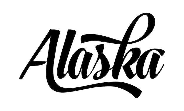 Вектор alaska hand lettering design каллиграфия вектор alaska текст вектор трендовый дизайн типографии