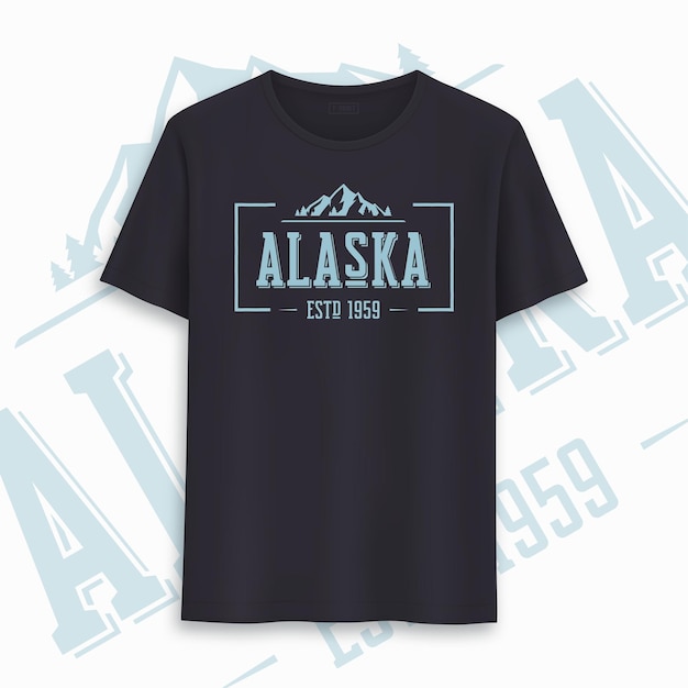 Vettore t-shirt grafica dello stato dell'alaska, tipografia, stampa. illustrazione vettoriale.