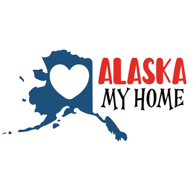 Alaska State Shape My Home Vector