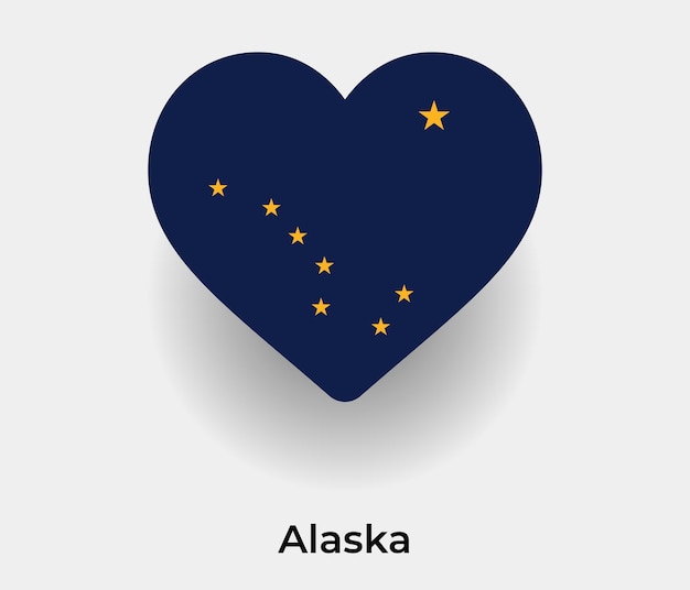 Alaska vlag hart vorm pictogram vectorillustratie