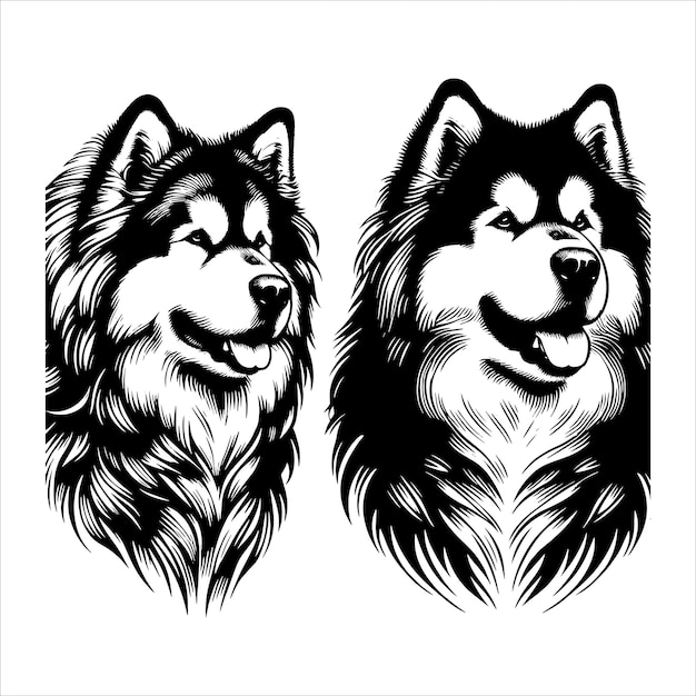 Vector alaskan malamute vector