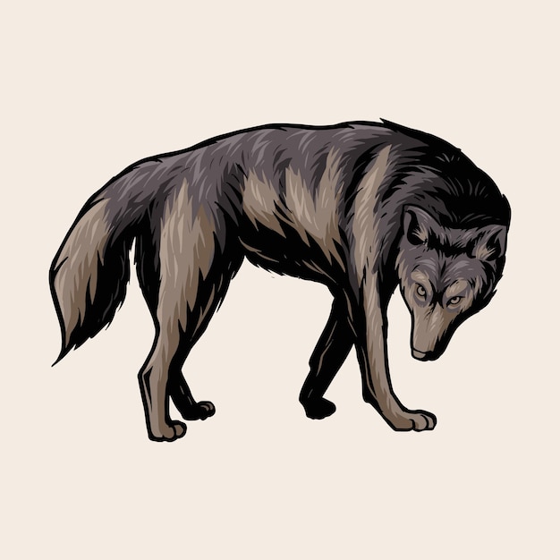 Vector alaskan wolf