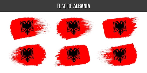 Albanese vlaggen Penseelstreek grunge vector illustratie vlag van albanië geïsoleerd op wit