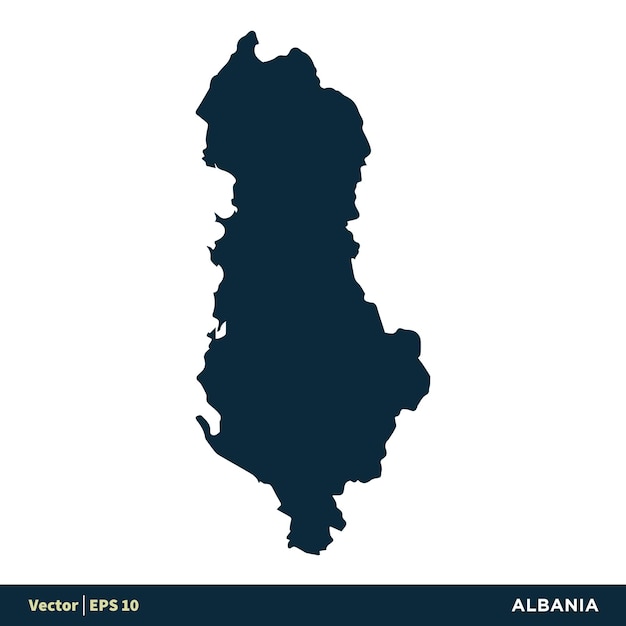 アルバニア ヨーロッパの国地図ベクトル アイコン テンプレート イラスト デザイン ベクトル EPS 10