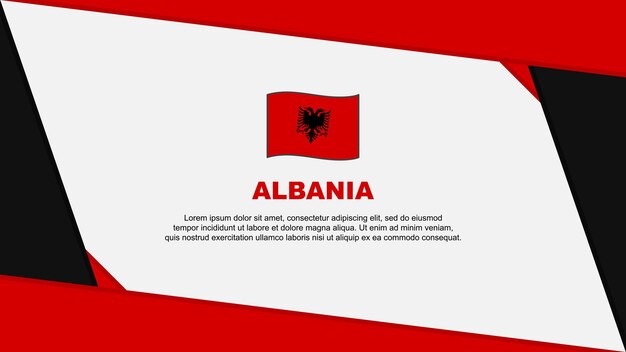 알바니아 플래그 추상 배경 디자인 템플릿 알바니아 독립 기념일 배너 만화 벡터 그림 알바니아 독립 기념일