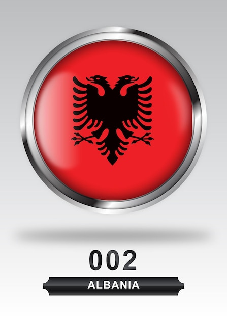 Vettore icona del distintivo della bandiera dell'albania